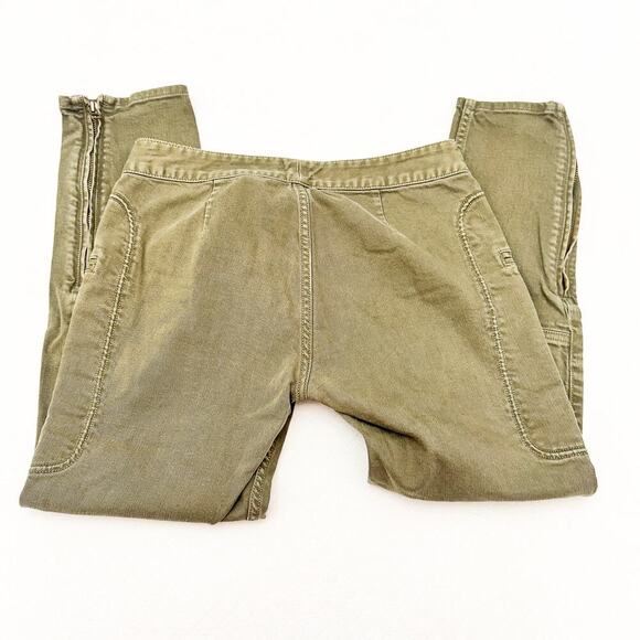 Marissa Webb Green Khaki Motorcycle Style Ankle Zip Denim Jeans Size 29 - Picture 5 of 8